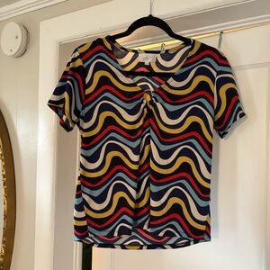 Multicolor Wave Pattern Women's Top